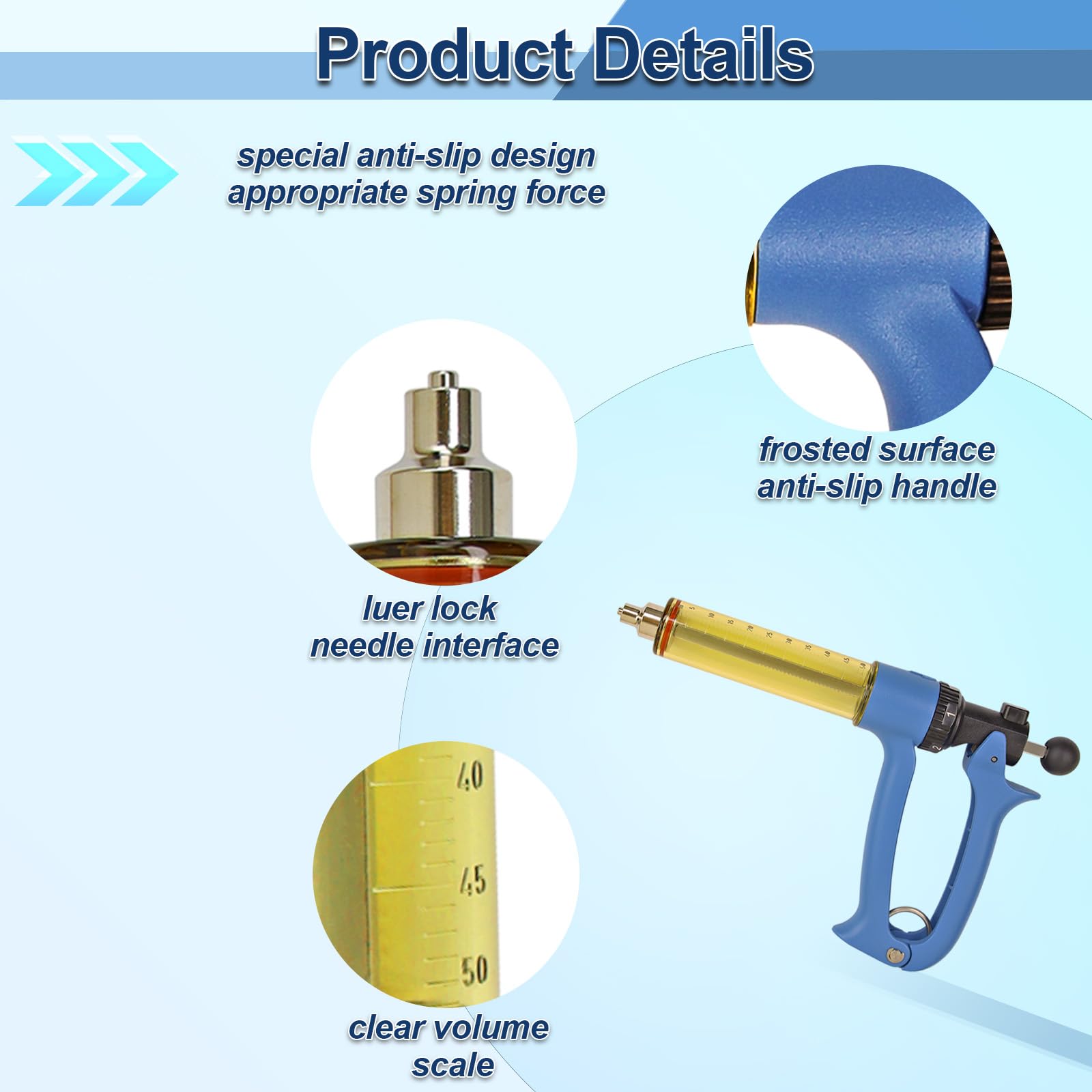 VET.PLUS dose adjustment gears offering precise 1–5 ml dosing.