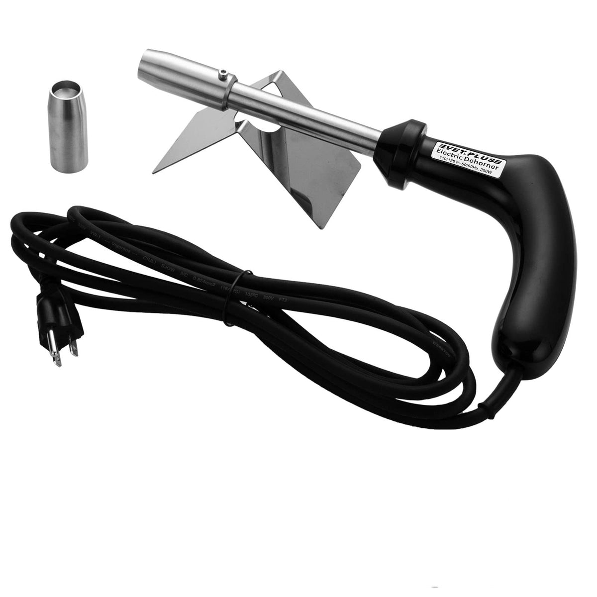VET.PLUS electric dehorner with temperature display for precise heat during dehorning.