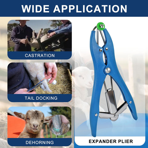 VET.PLUS goat banding kit side view showing expander plier with anti-slip grip