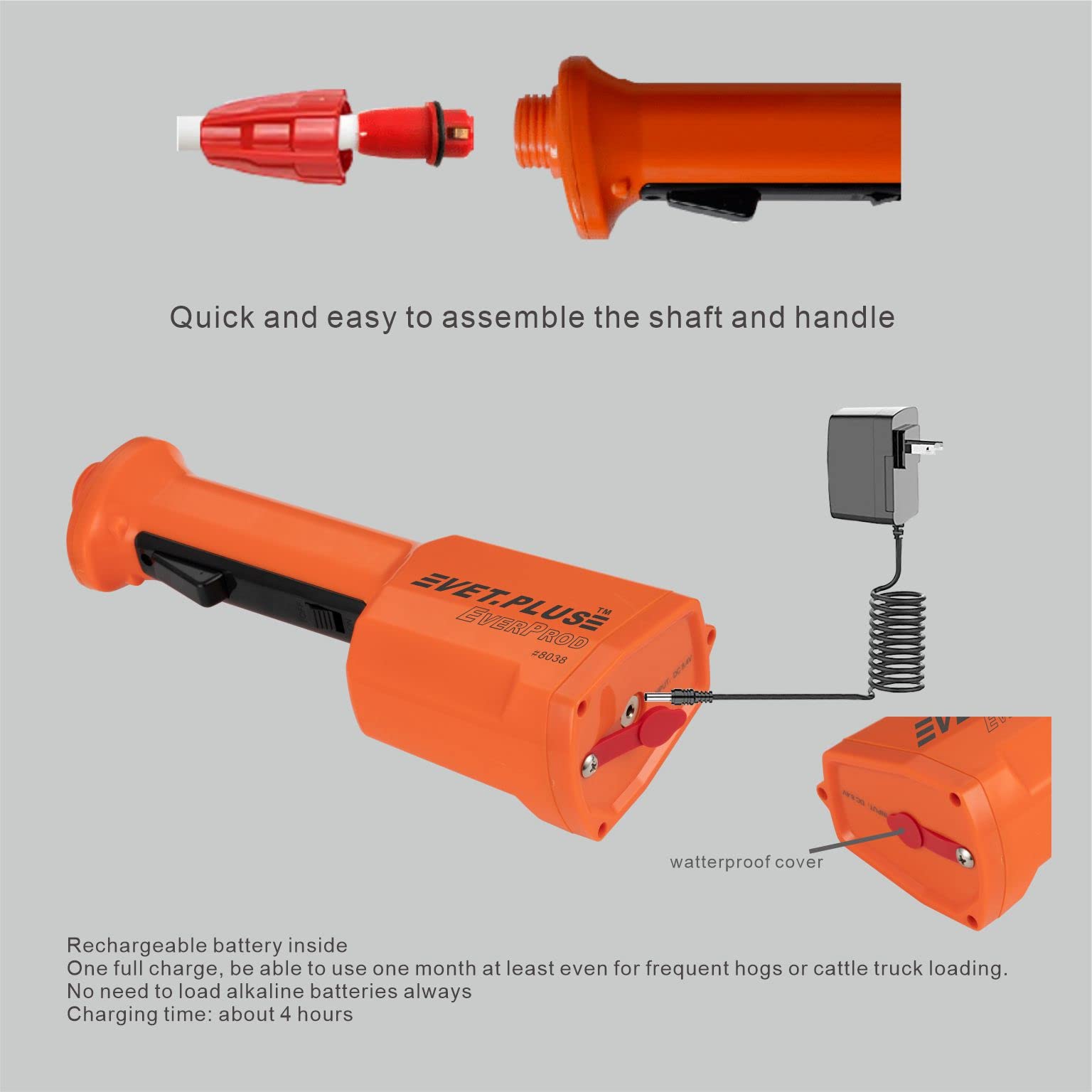 VET.PLUS battery pack image showing long-lasting charge for frequent livestock handling