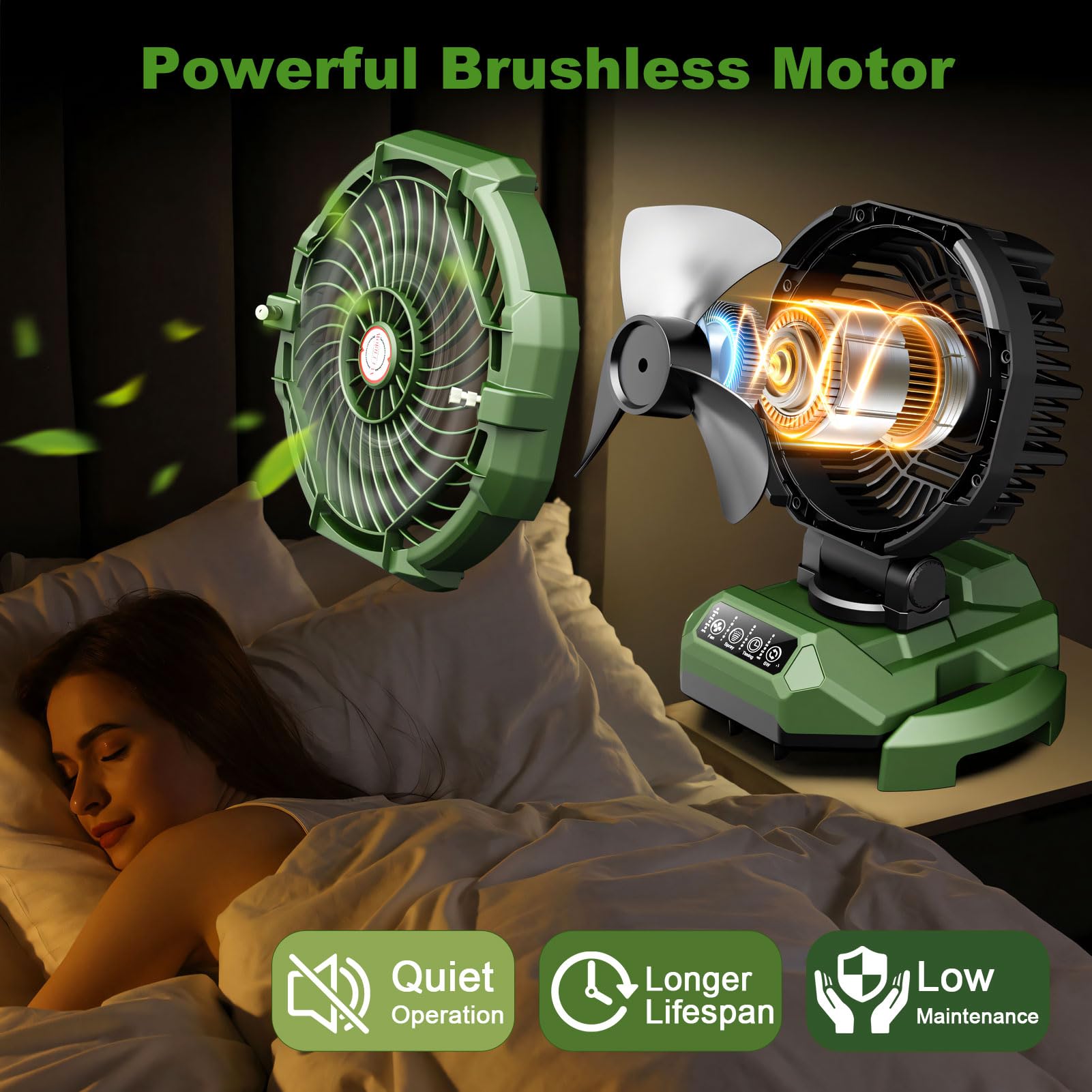 Veubew misting fan dual nozzles deliver faster, broader spray cooling.