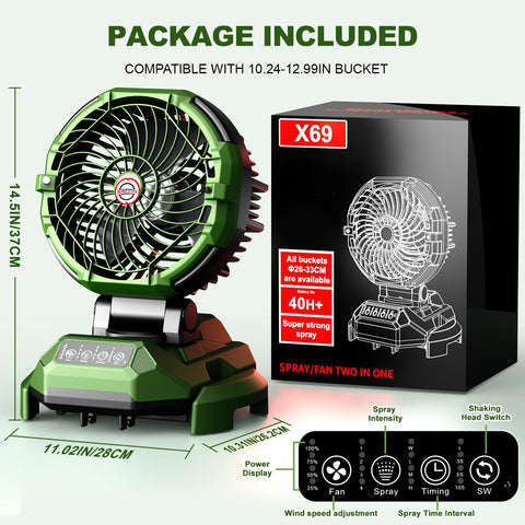 Veubew misting fan upgraded filter element protects spray purity.