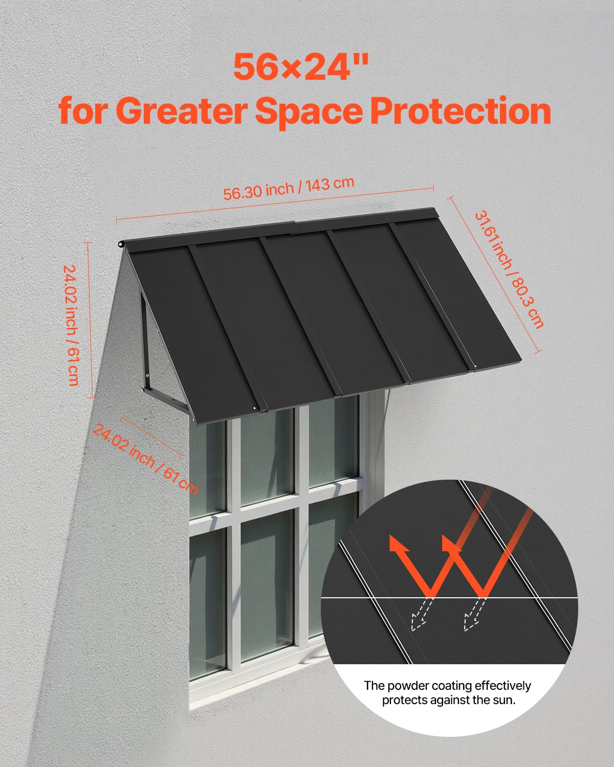 VEVOR 0.8mm metal tiles ensure durable exterior protection for doors and windows