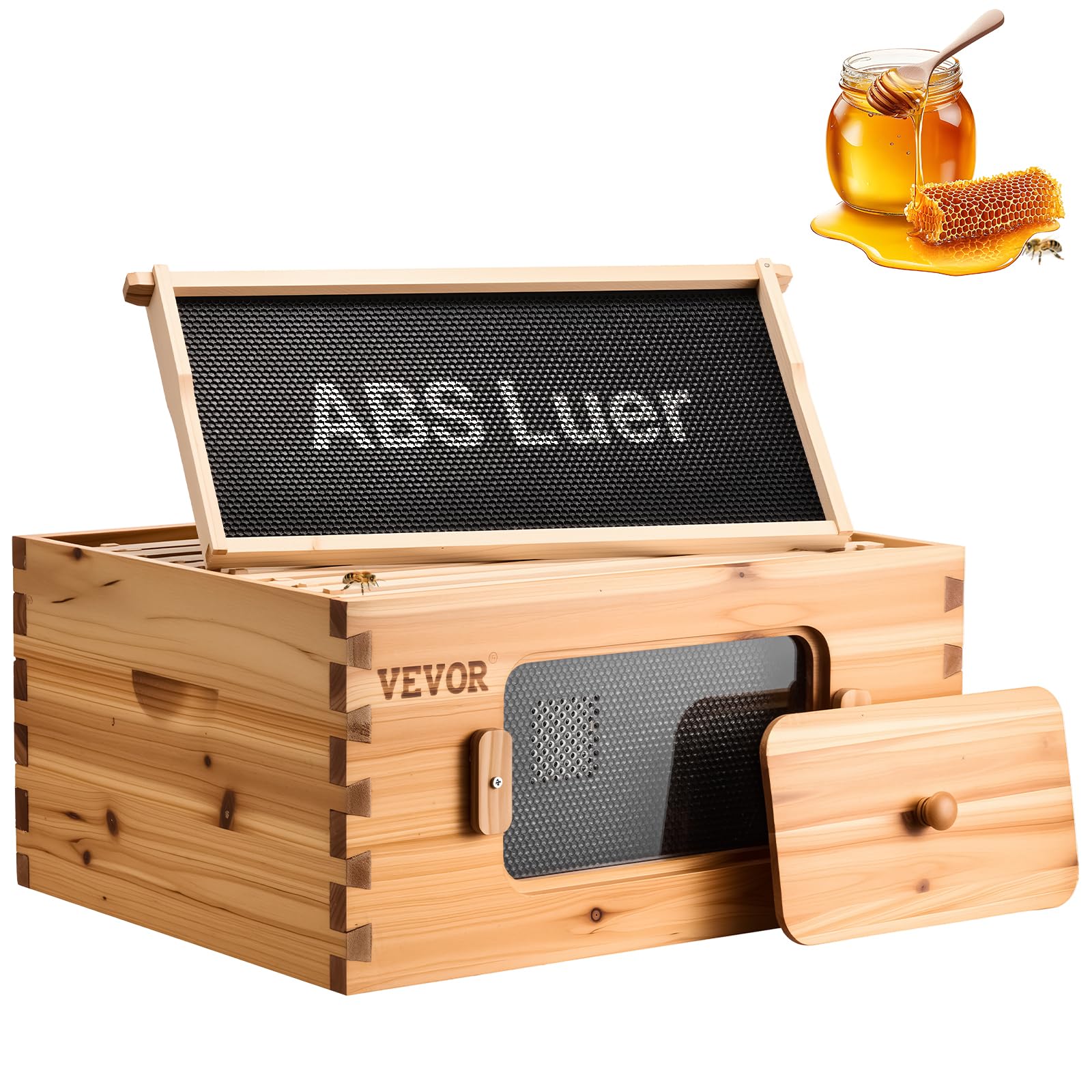 VEVOR 10-frame deep brood hive box with dovetail joints for sturdy assembly outdoors