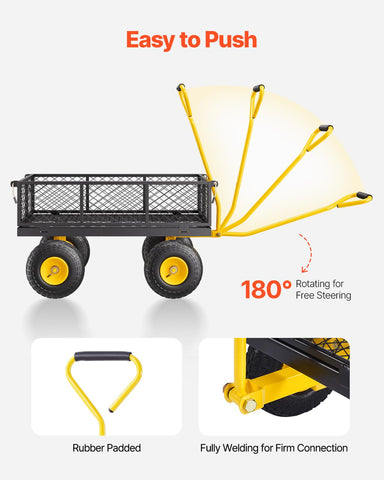VEVOR 10-inch all-terrain tires handle uneven surfaces for smooth transport