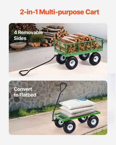 VEVOR mesh removable sides boost loading flexibility for quick yard tasks