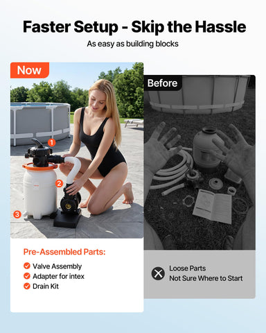 VEVOR sand filter pump leak-resistant design keeps connections secure