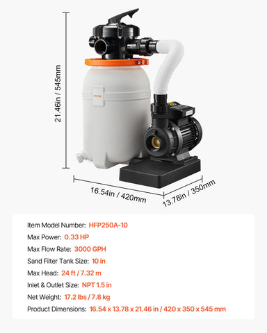 VEVOR 3000 GPH flow emphasizes steady circulation for pool clarity