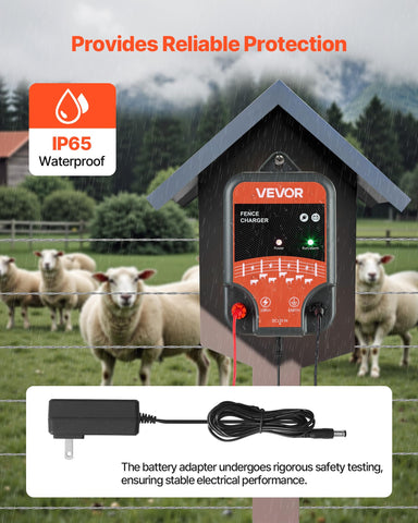 VEVOR 10kV 2J output demonstrates high-energy pulse for effective fencing.