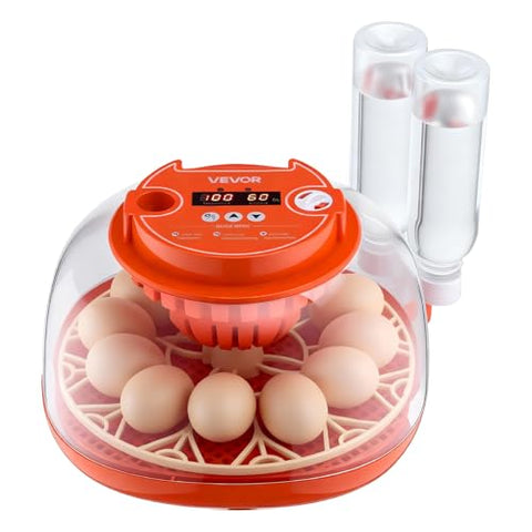 VEVOR 12 Egg Incubator 110V power with 12V battery backup option