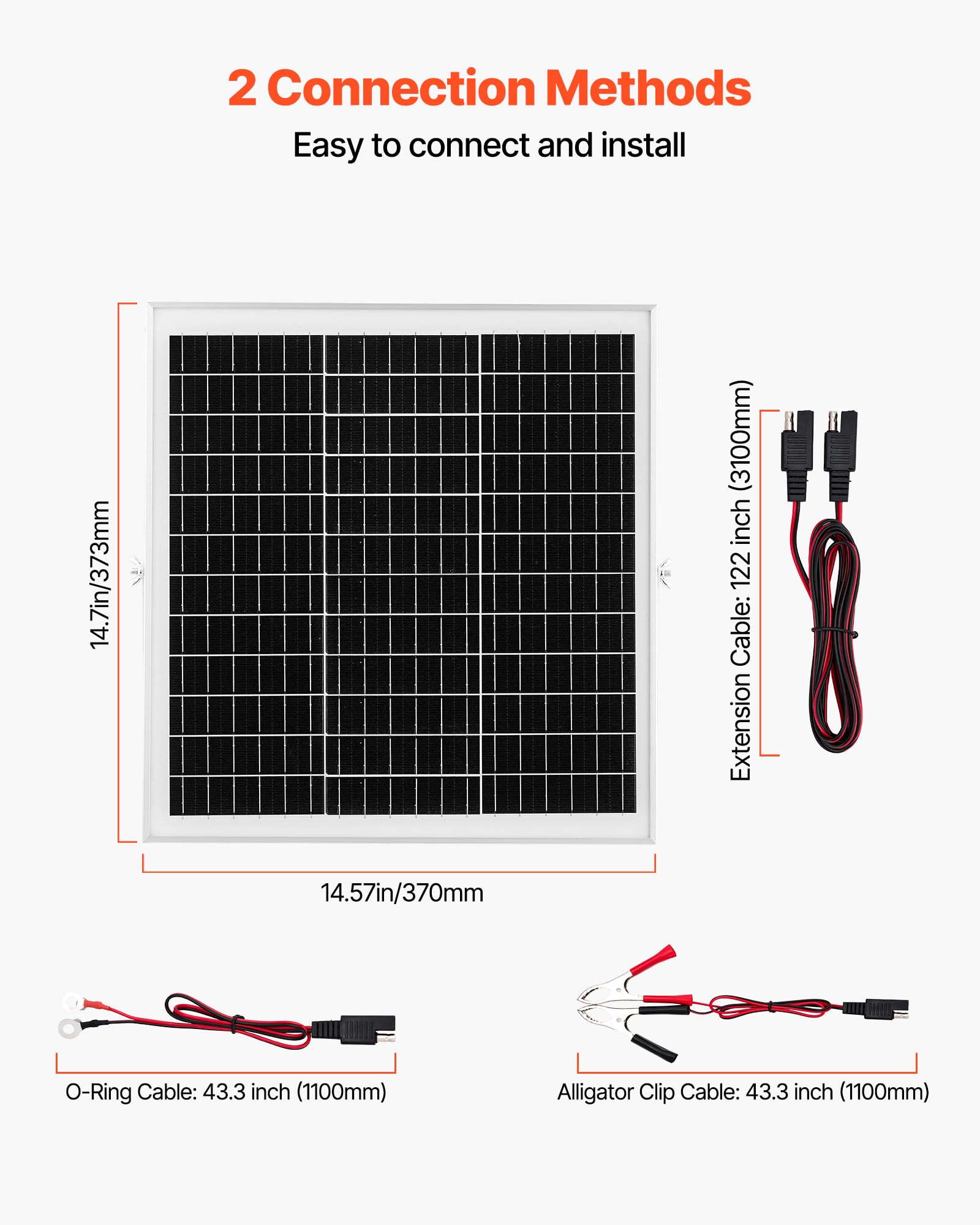 VEVOR 122-inch extension cord for flexible solar setup