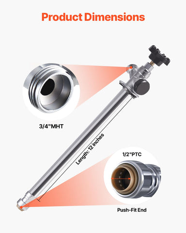 VEVOR frost-free sillcock outlet showing hose connection for easy watering