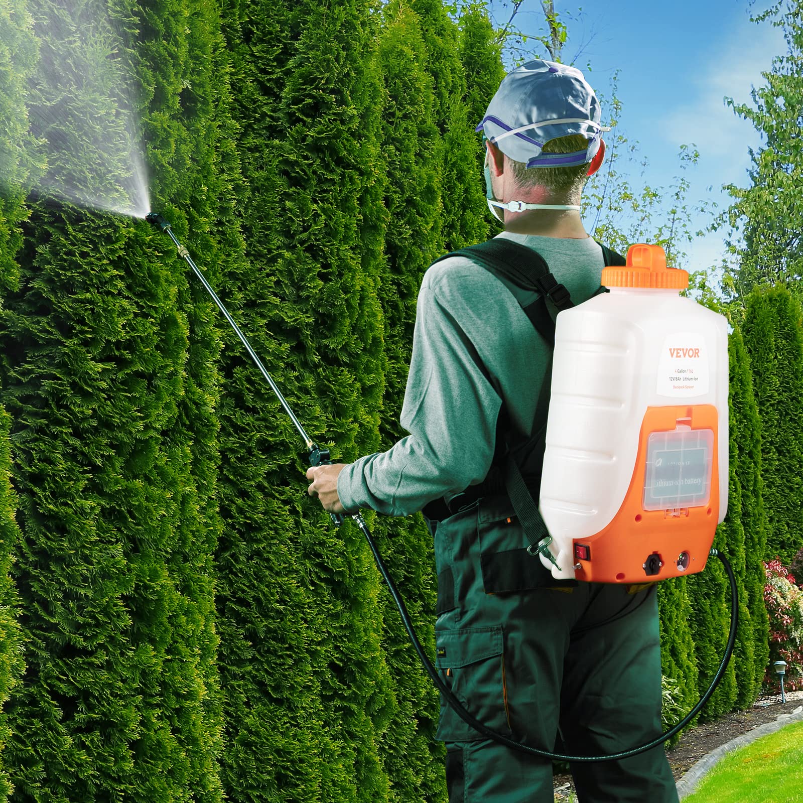 VEVOR 12V 8Ah battery powers long spraying sessions