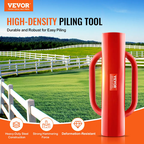 VEVOR 14lb heavy-duty pile driver for efficient manual fencing and stake installation.