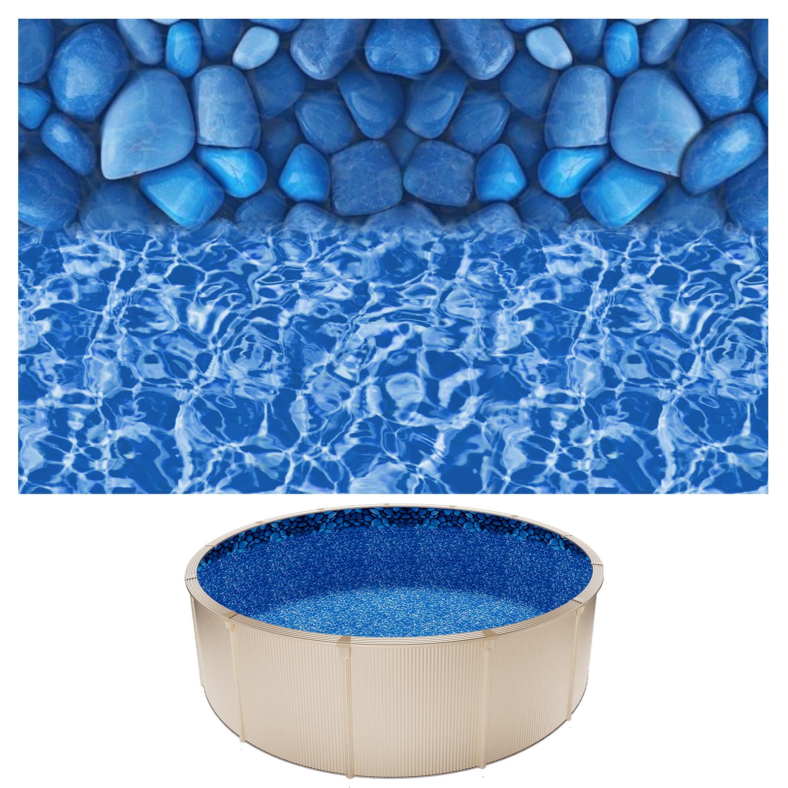 VEVOR 15ft round pool liner with overlap ensures wrinkle-free installation.