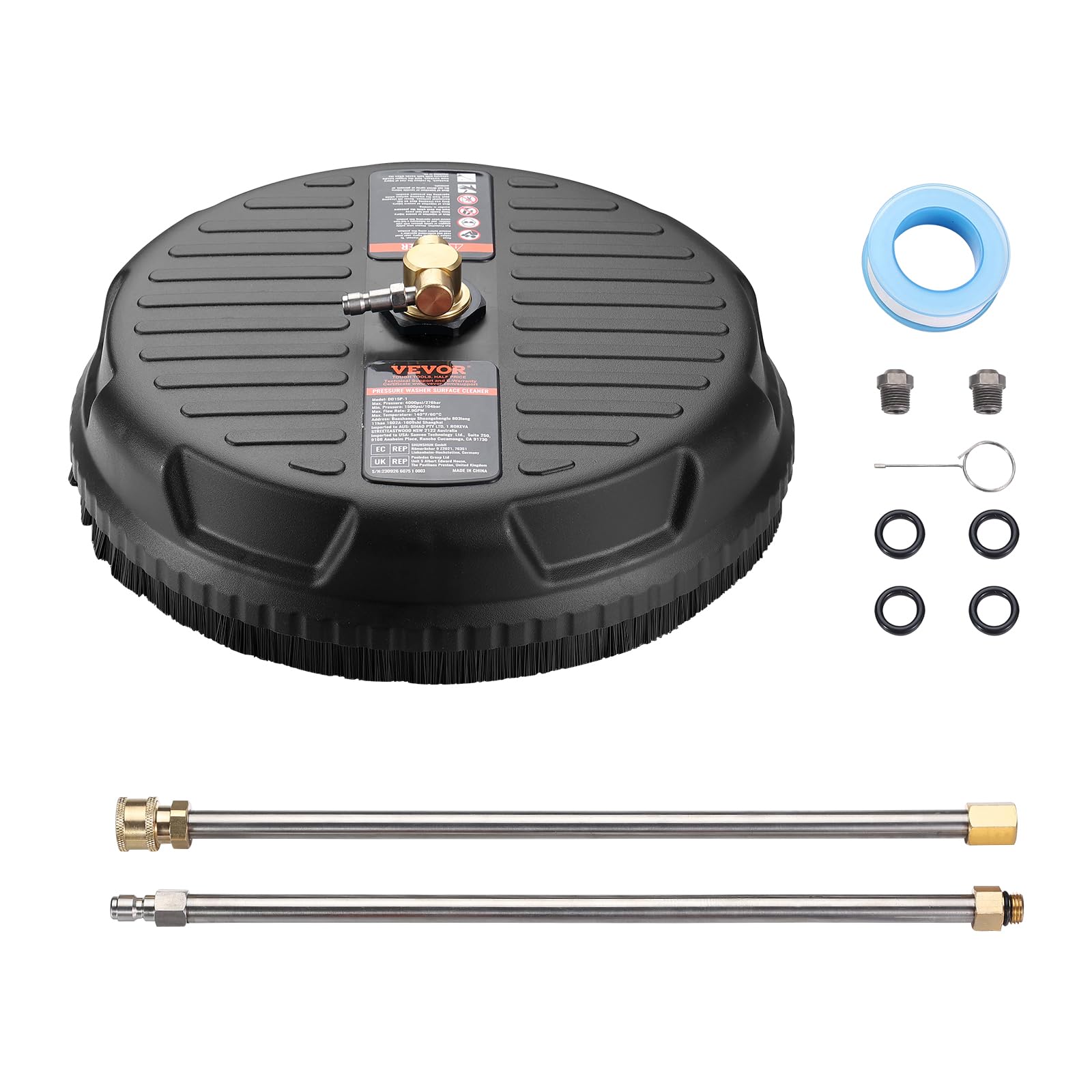 VEVOR 15-inch surface cleaner disk for wide, even coverage on driveways