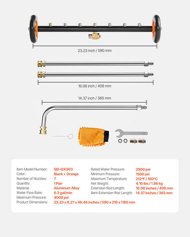 VEVOR 16-inch extension rod to clean without bending