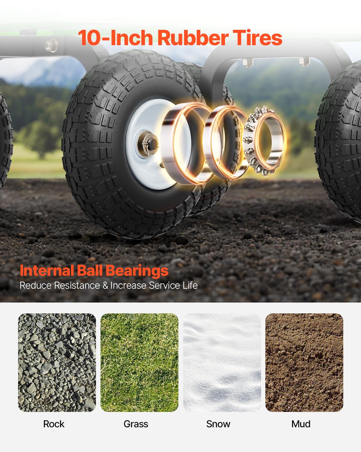 VEVOR 3.33 cu ft bed provides generous space for soil tools and stones