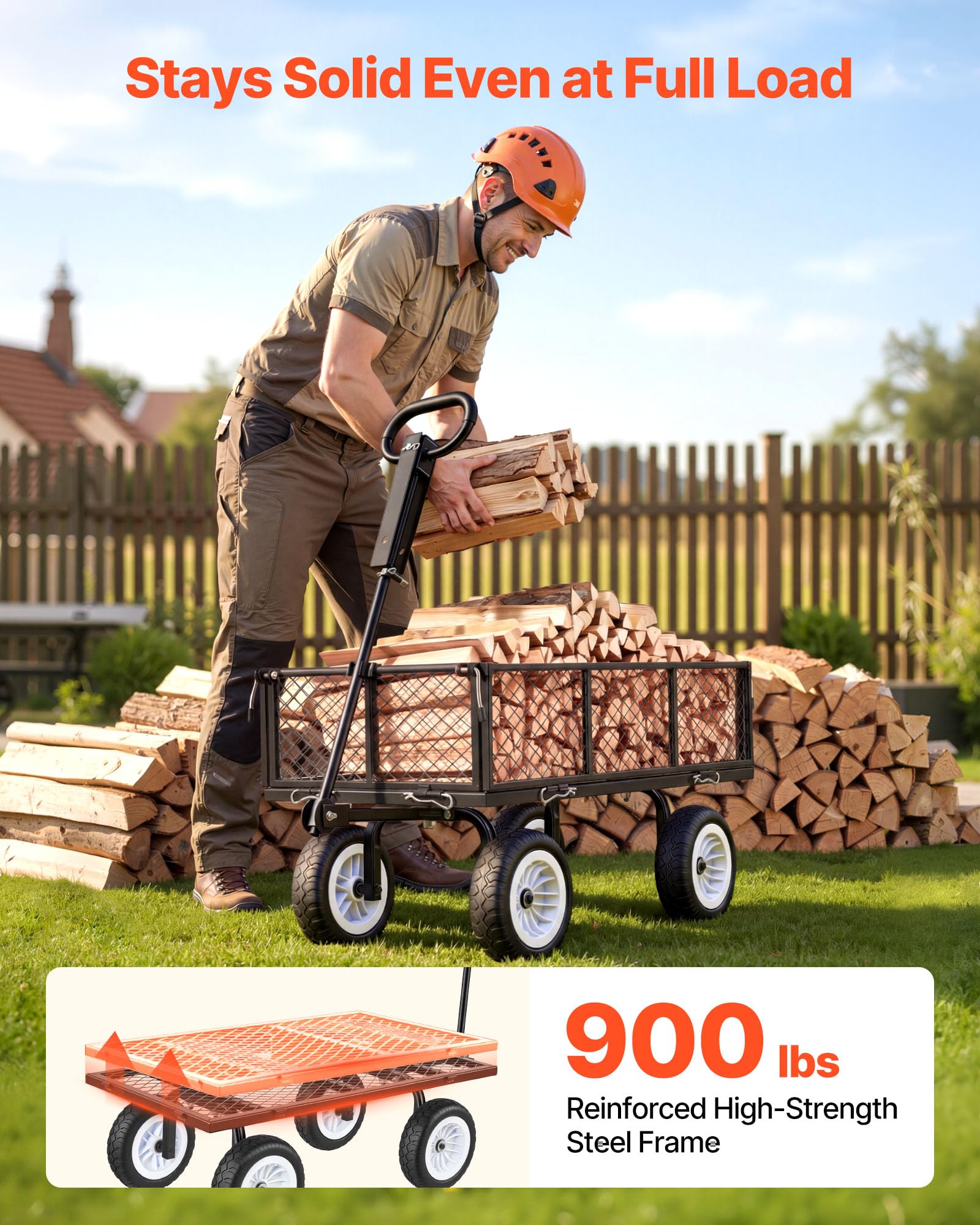 VEVOR 2-in-1 handle in action enables push or tow versatility