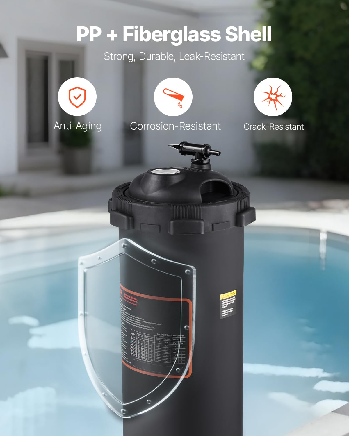 VEVOR 2026 Pro pool filter connectors demonstrate leak-proof installation.