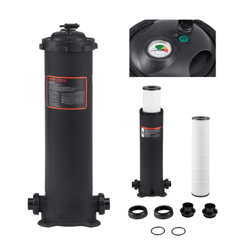 VEVOR 2026 Pro pool filter front view shows 100 sq ft filtration for large pools.