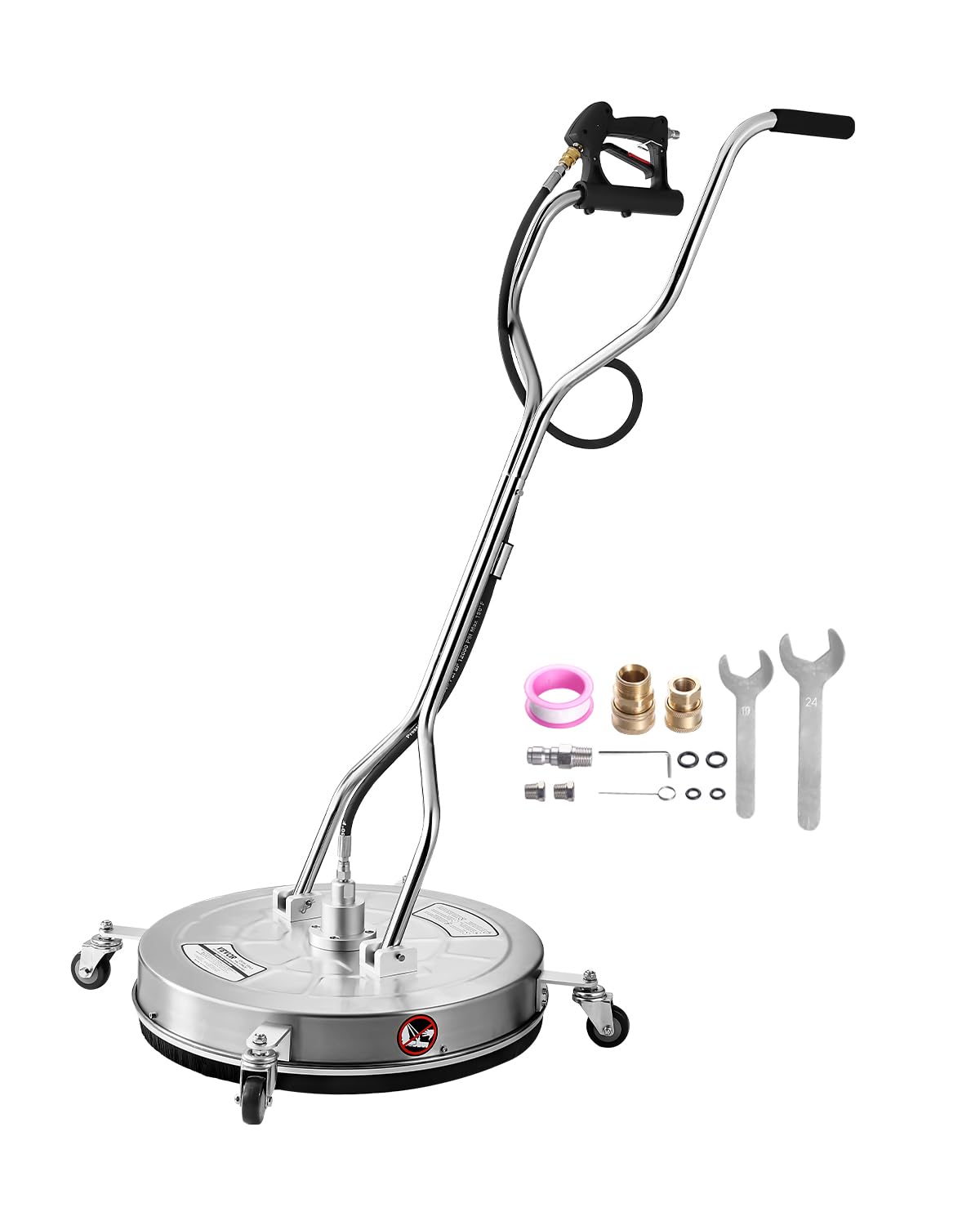 VEVOR 24-inch surface cleaner front view for faster patio cleaning