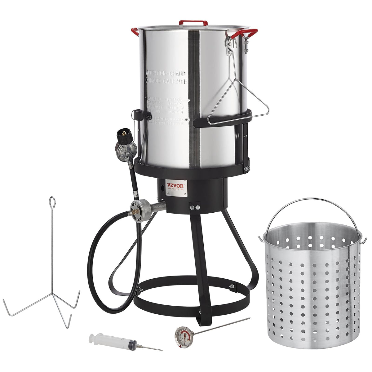 VEVOR 30qt seafood boiling pot for versatile outdoor cooking.