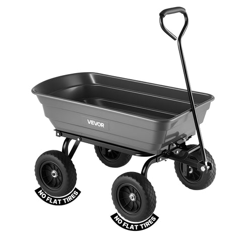 VEVOR 4-cu-ft garden cart with dump tray ready for fast soil and debris transport