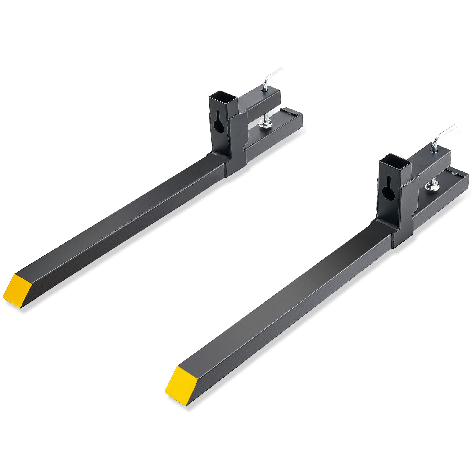 VEVOR 43-inch clamp-on pallet forks overview for heavy-duty material handling