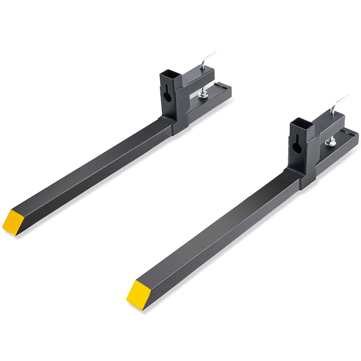 VEVOR 43-inch clamp-on pallet forks overview for heavy-duty material handling