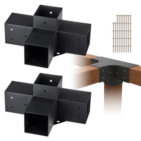 VEVOR 4x4 pergola bracket side view for sturdy outdoor beam support.