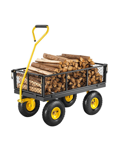 VEVOR 500-lb steel garden cart ready for heavy loads around the yard