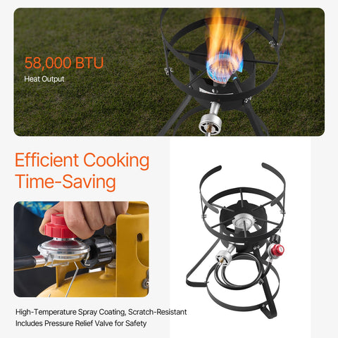 VEVOR 54,000 BTU propane burner delivers fast outdoor frying