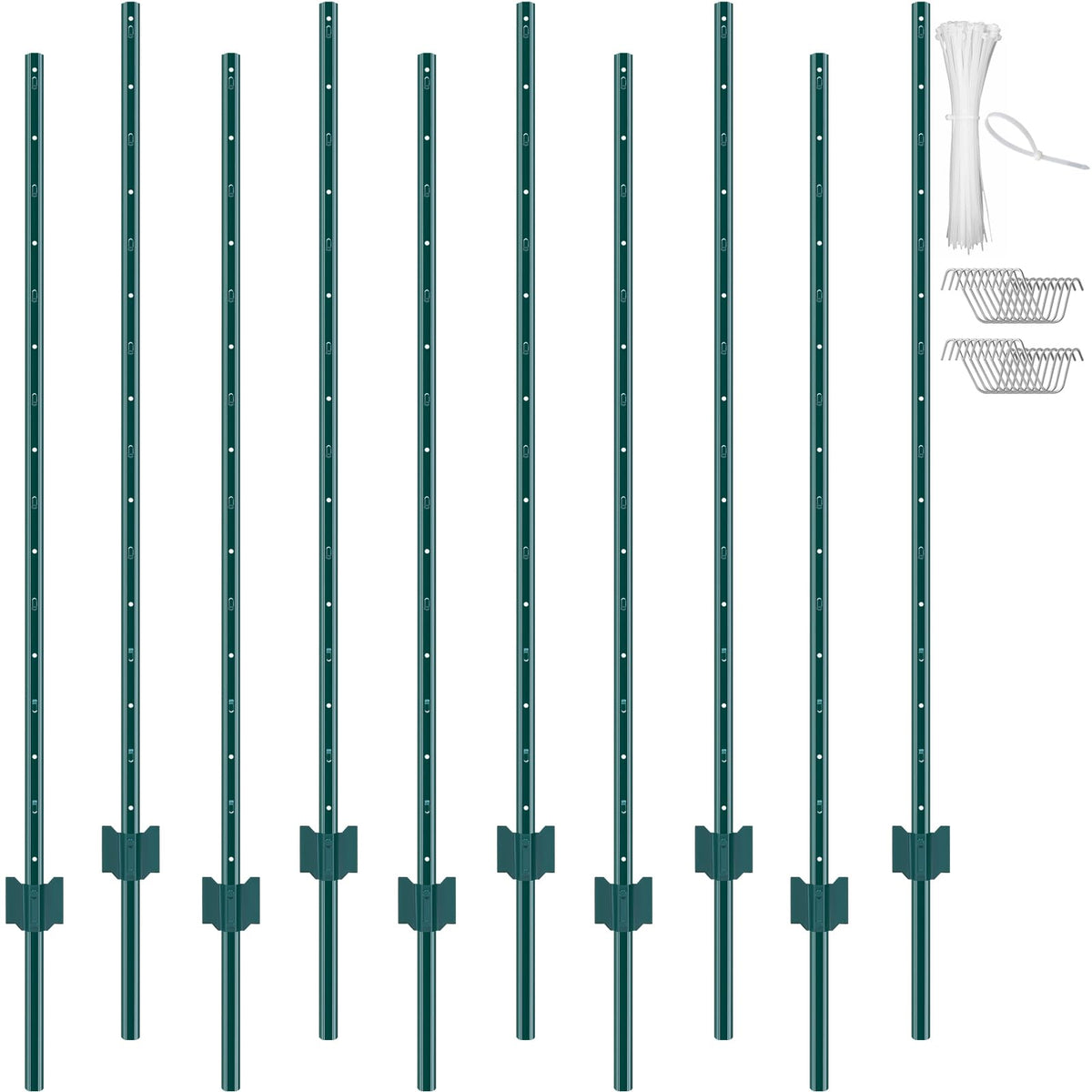 VEVOR 5 ft fence post with U-channel steel for strong garden fencing.