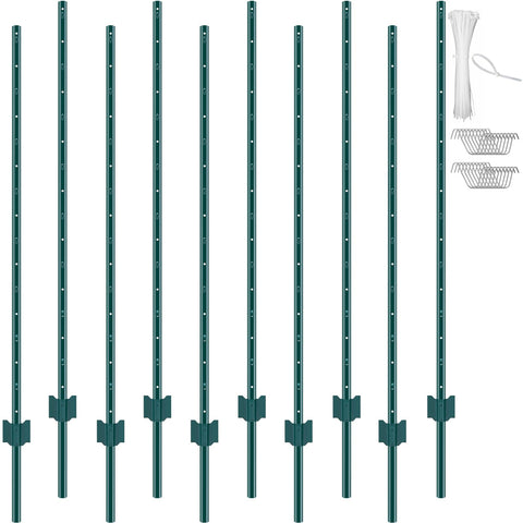 VEVOR 5 ft fence post with U-channel steel for strong garden fencing.