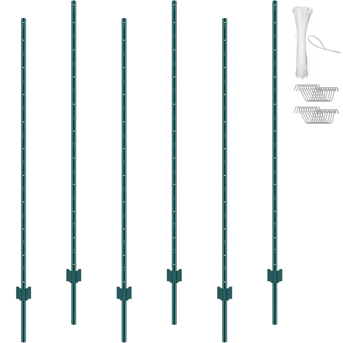 VEVOR 6-foot U-channel fence post ready for sturdy garden fencing installation