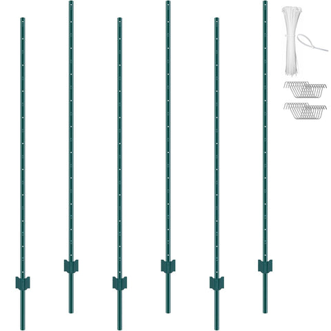 VEVOR 6-foot U-channel fence post ready for sturdy garden fencing installation