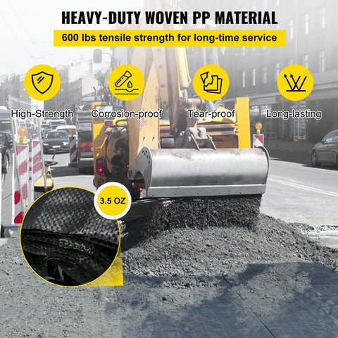 VEVOR fabric with 600 lbs tensile strength supports heavy loads.
