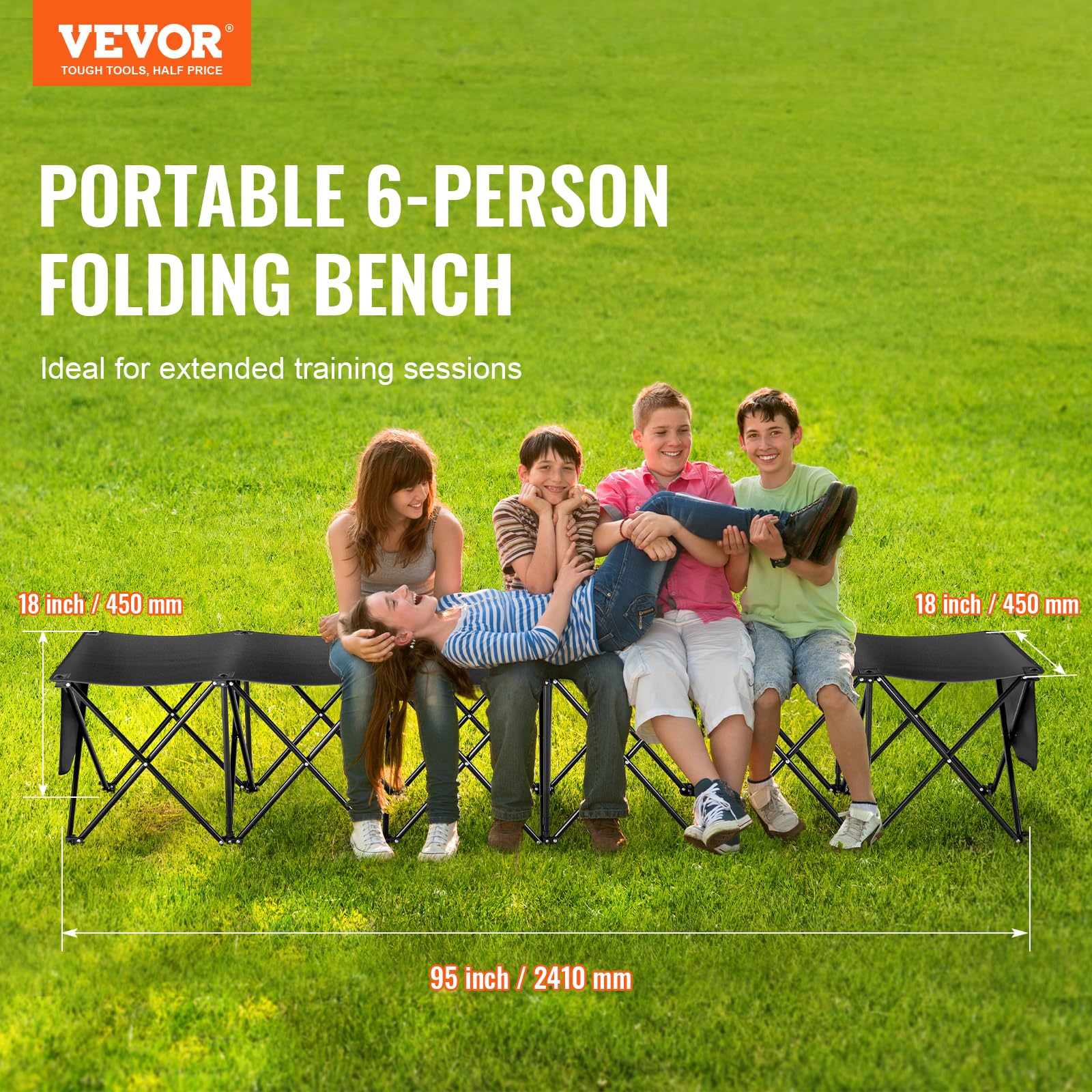 VEVOR 600D Oxford fabric folding bench durability for outdoor use