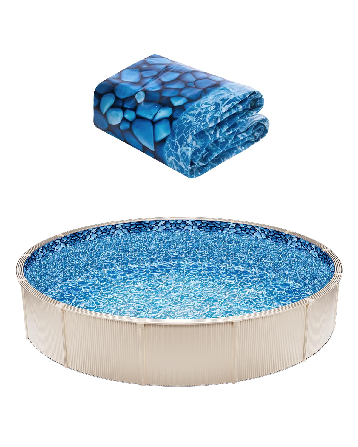 VEVOR 8ft round pool liner with overlap for secure round-pool fit.