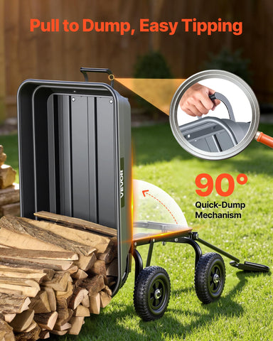 VEVOR 8-inch flat-free tires handle grass and mud smoothly
