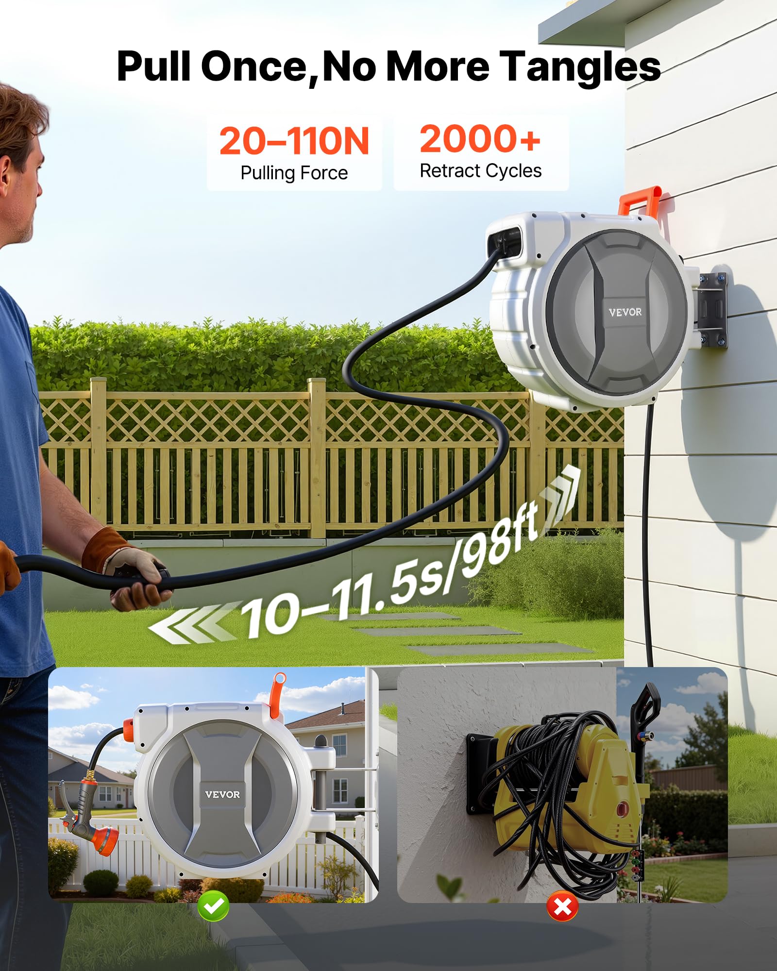 VEVOR 9-function nozzle enabling versatile watering and cleaning tasks