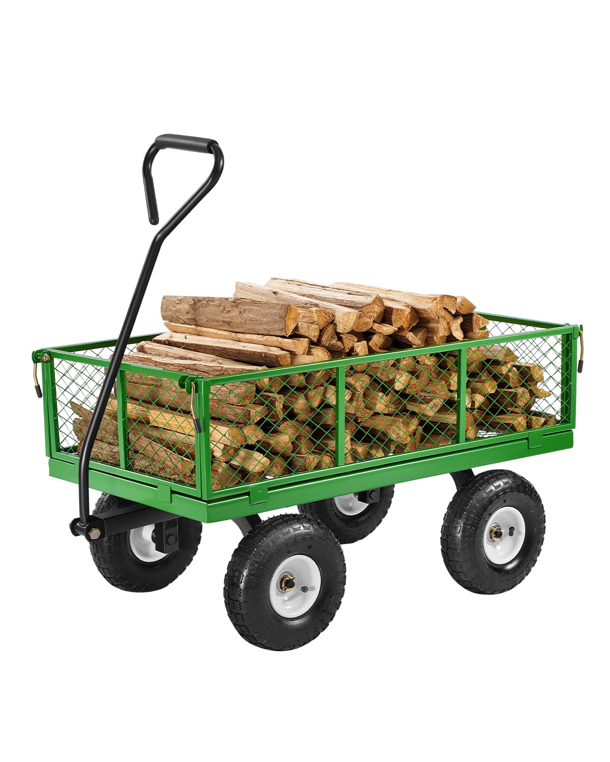 VEVOR 900-lb steel garden cart overview, showing rugged build for yard tasks
