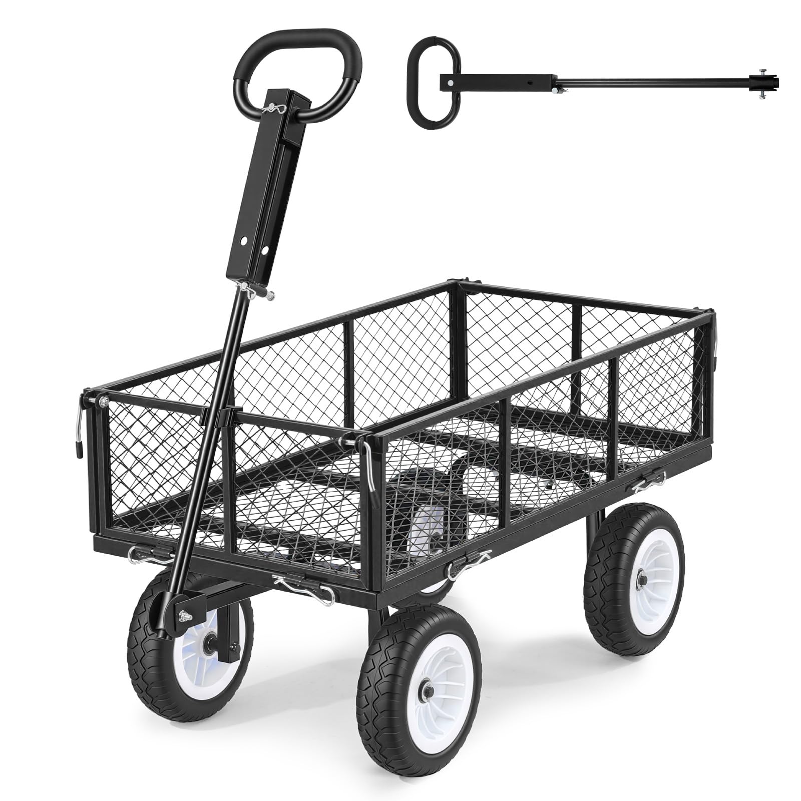 VEVOR 900 LBS steel garden cart main view shows rugged frame ready for heavy loads