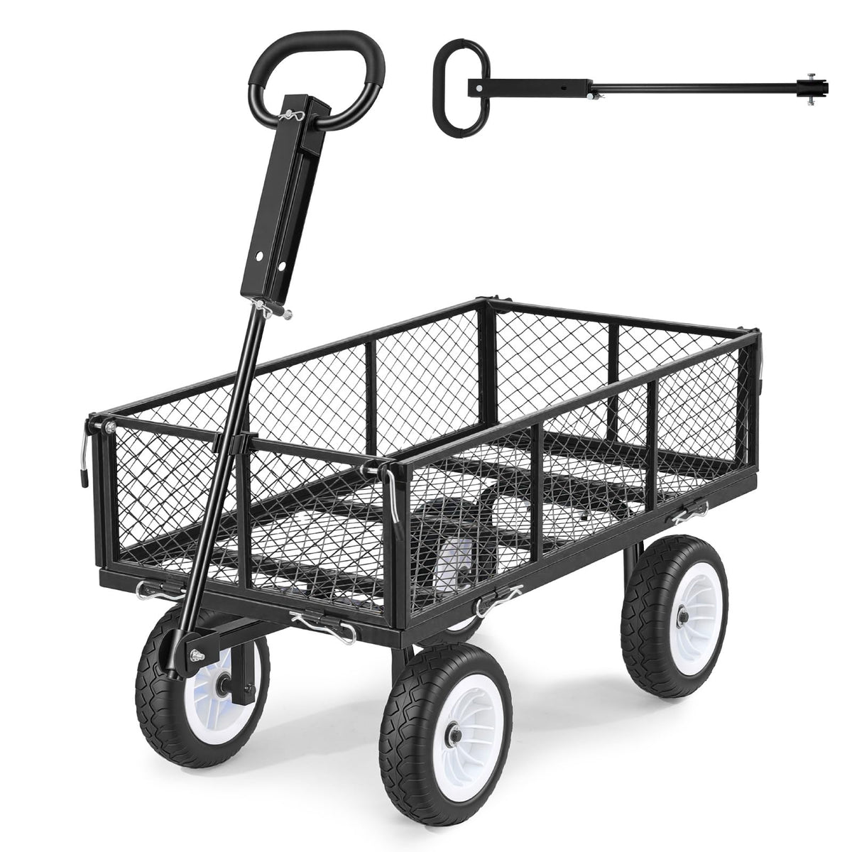 VEVOR 900 LBS steel garden cart main view shows rugged frame ready for heavy loads