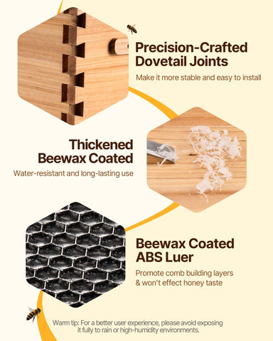 VEVOR 10 ABS hive frames included for quick setup inside the hive