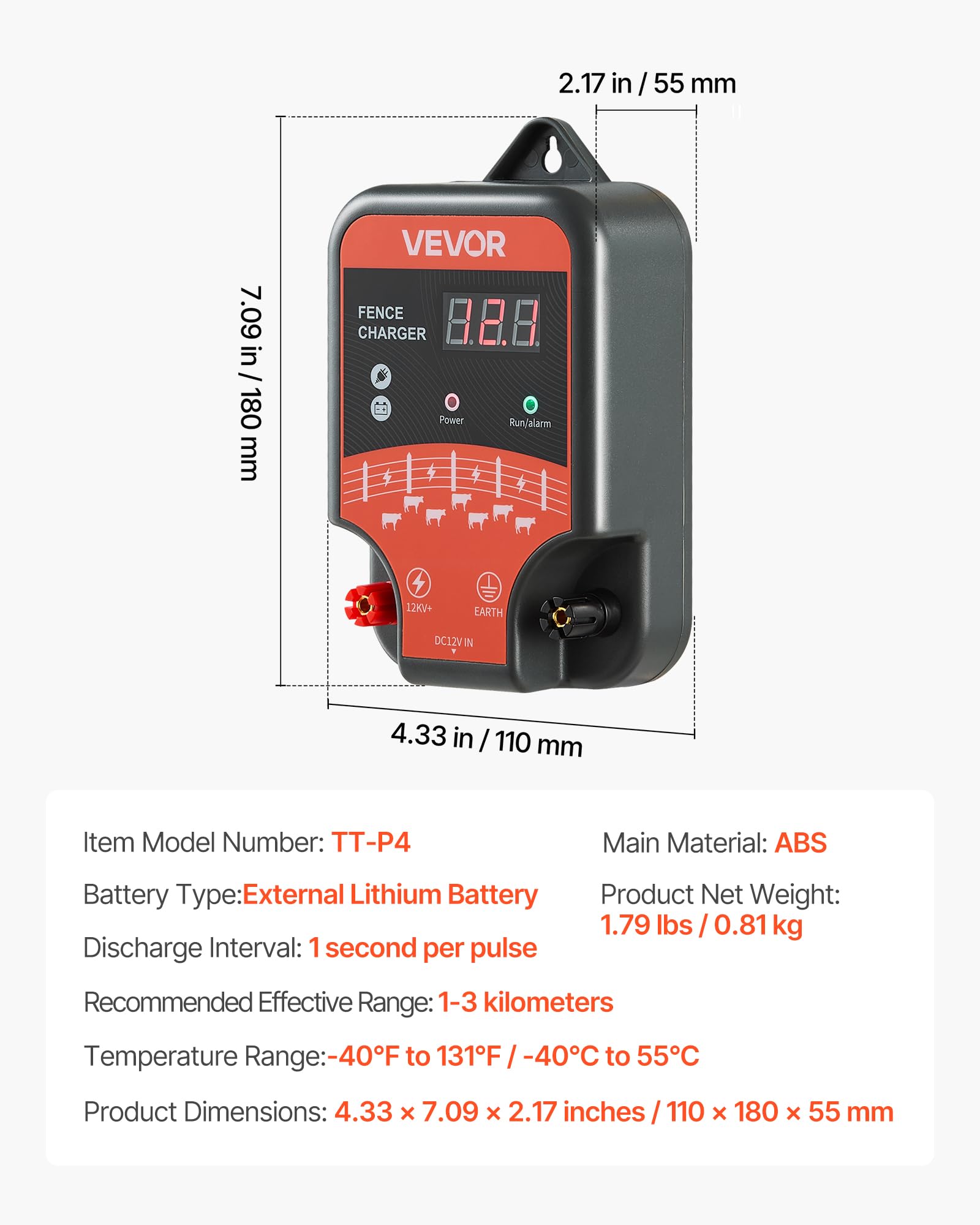 VEVOR AC/DC battery support ensures continuous operation across sites