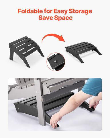 VEVOR Adirondack Ottoman easy-assembly demonstrates quick setup in outdoor lounges.