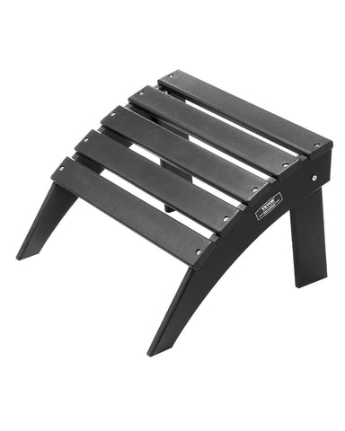VEVOR Adirondack Ottoman foldable shown with outdoor chair, ideal for space-saving patio setup.