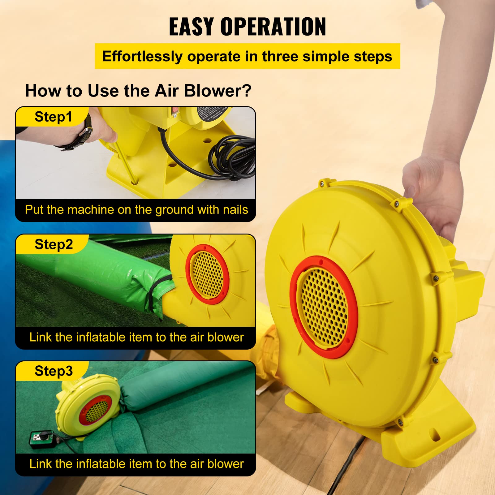 VEVOR quiet operation at 60dB for indoor use